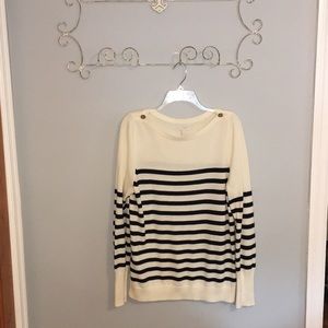 Black and white JCrew stripped sweater